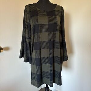 Green and Black Checkered Dress